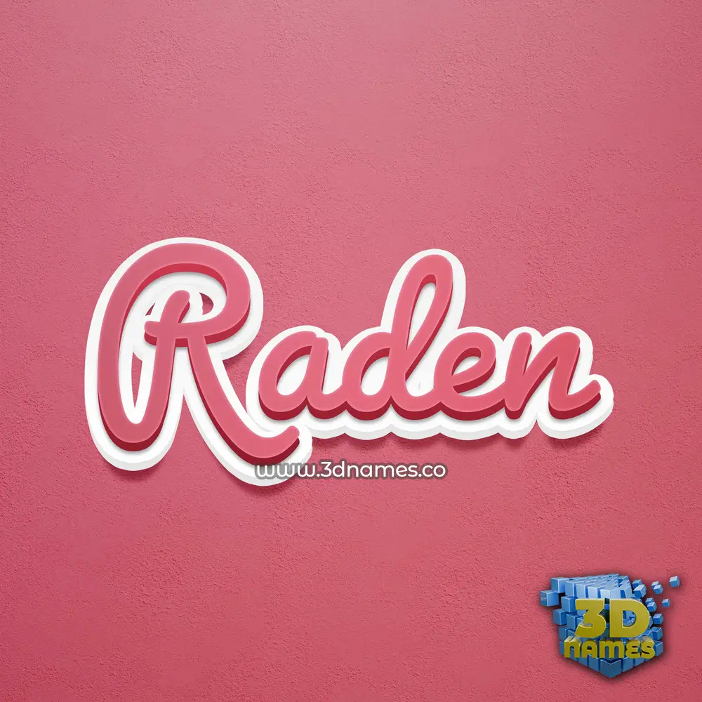 raden in Red Scribble style - 3D name wallpaper