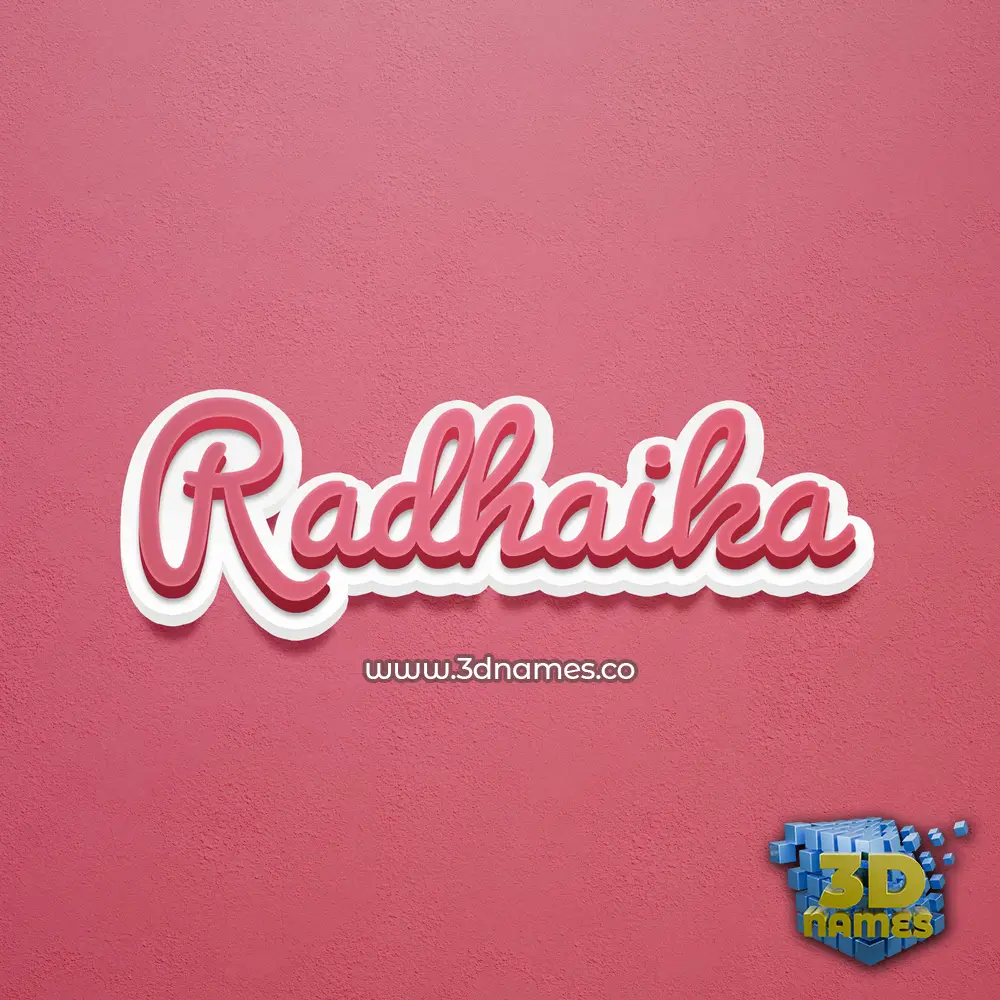 radhaika in Red Scribble style - 3D name wallpaper