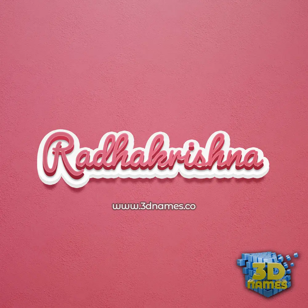 radhakrishna in Red Scribble style - 3D name wallpaper