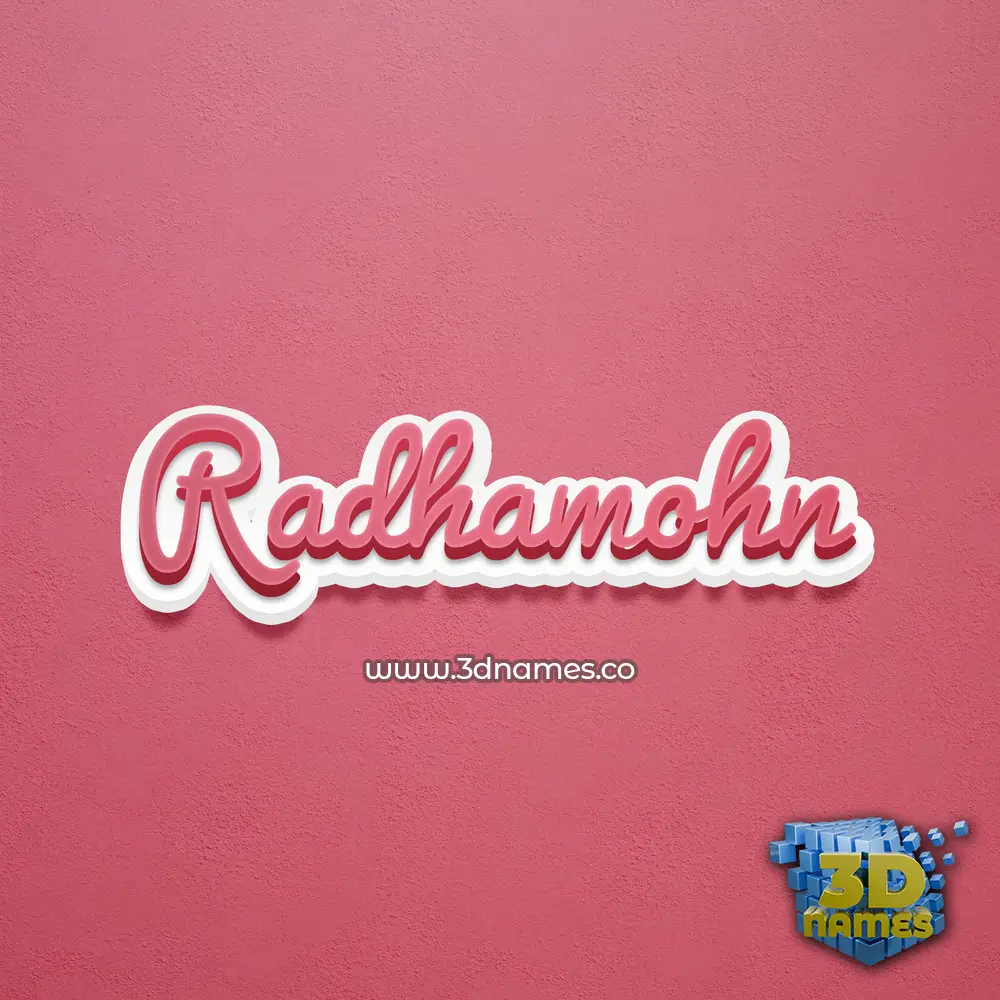 radhamohn in Red Scribble style - 3D name wallpaper