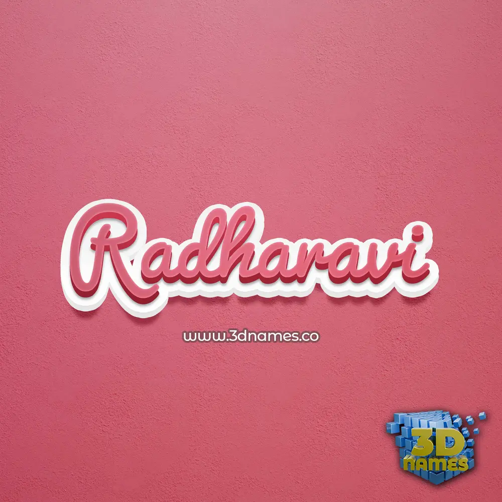 radharavi in Red Scribble style - 3D name wallpaper