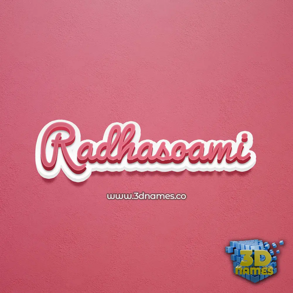 radhasoami in Red Scribble style - 3D name wallpaper