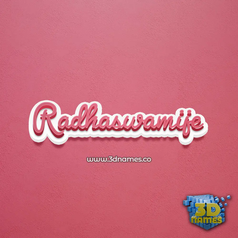 radhaswamije in Red Scribble style - 3D name wallpaper
