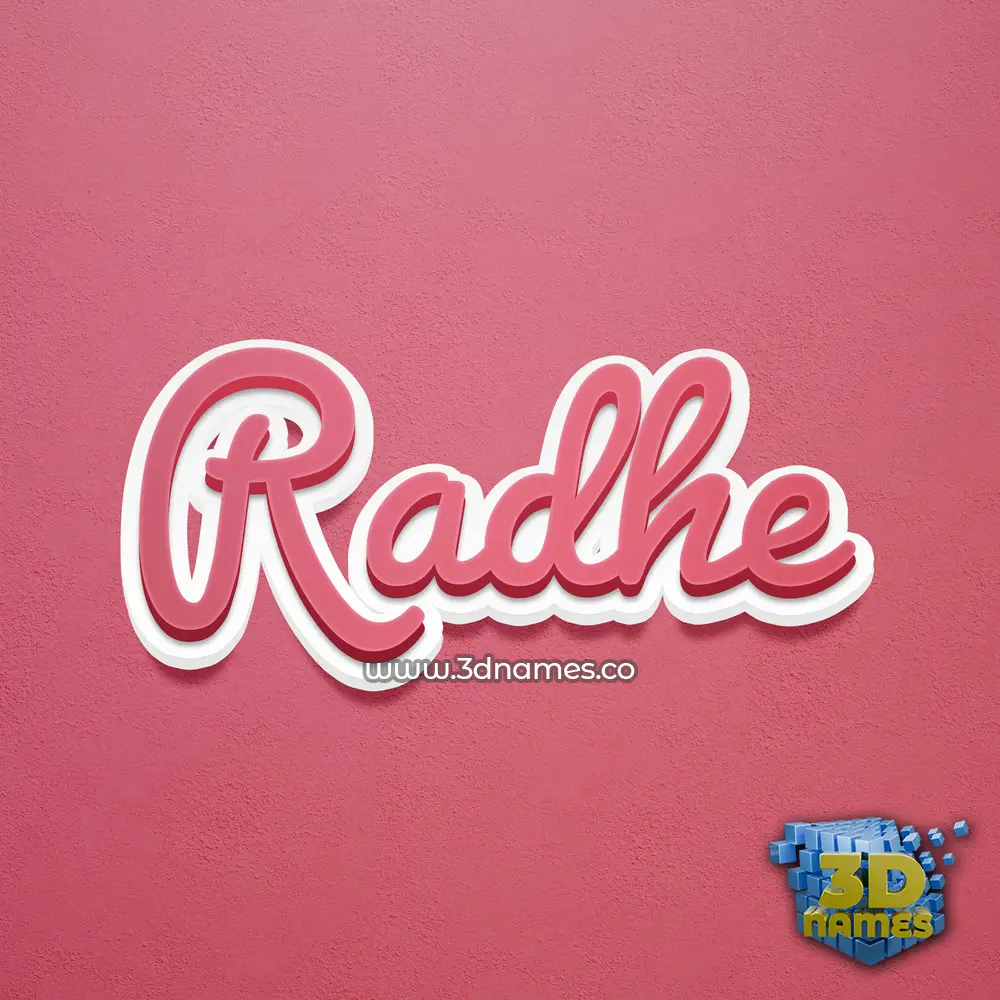 radhe in Red Scribble style - 3D name wallpaper