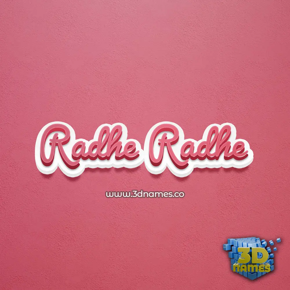 radhe radhe in Red Scribble style - 3D name wallpaper