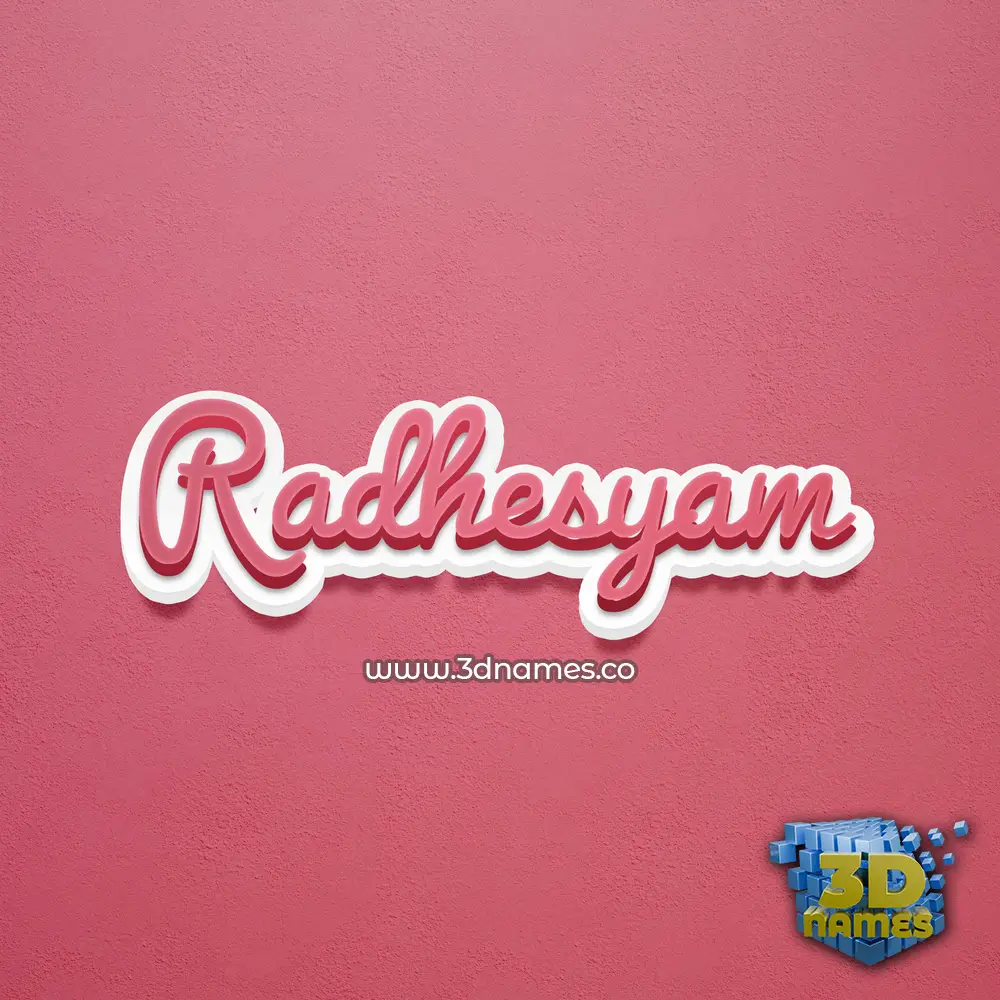 radhesyam in Red Scribble style - 3D name wallpaper
