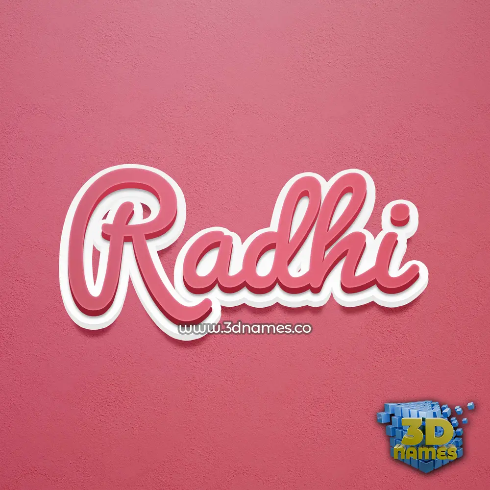 radhi in Red Scribble style - 3D name wallpaper