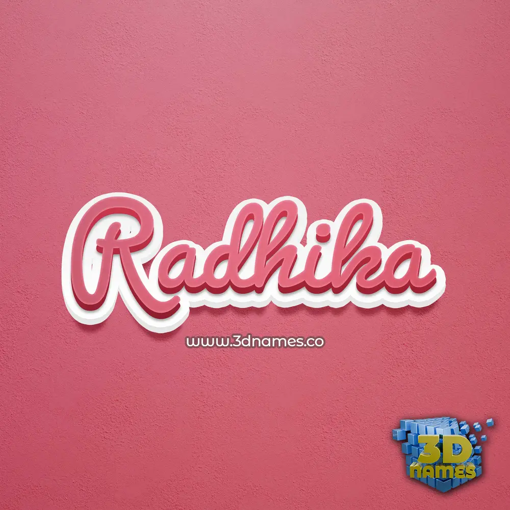 radhika in Red Scribble style - 3D name wallpaper