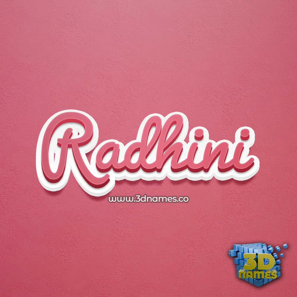 radhini in Red Scribble style - 3D name wallpaper