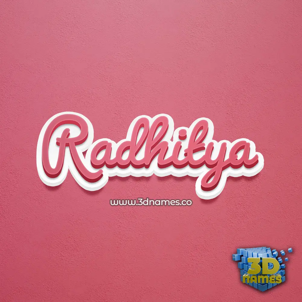 radhitya in Red Scribble style - 3D name wallpaper