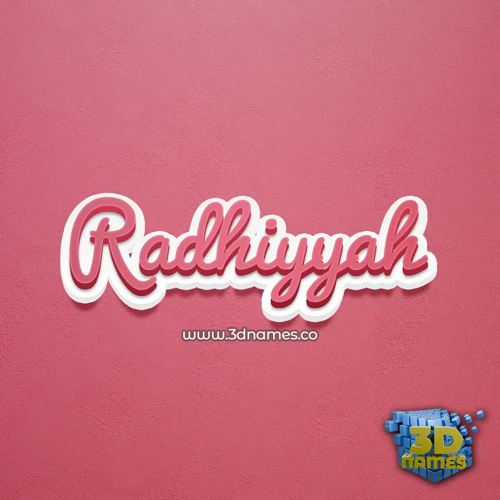 radhiyyah in Red Scribble style - 3D name wallpaper