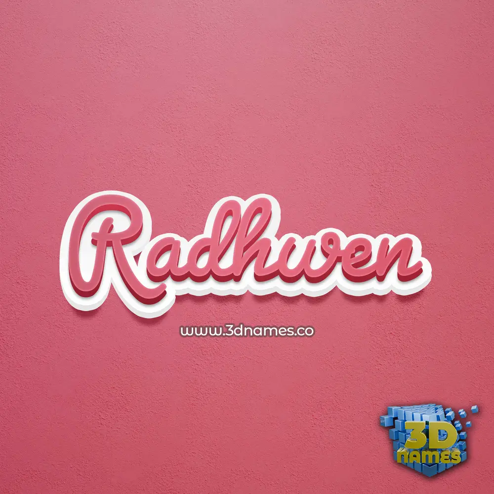 radhwen in Red Scribble style - 3D name wallpaper