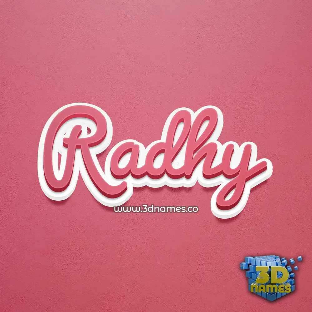 radhy in Red Scribble style - 3D name wallpaper