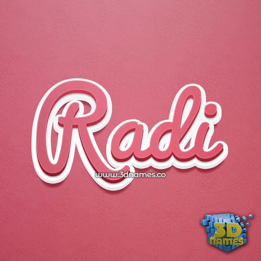 radi in Red Scribble style - 3D name wallpaper