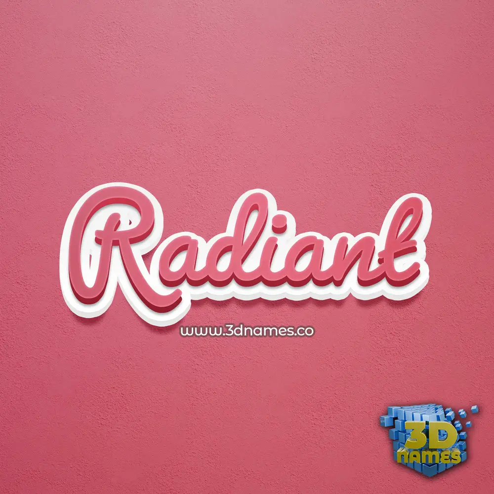 radiant in Red Scribble style - 3D name wallpaper