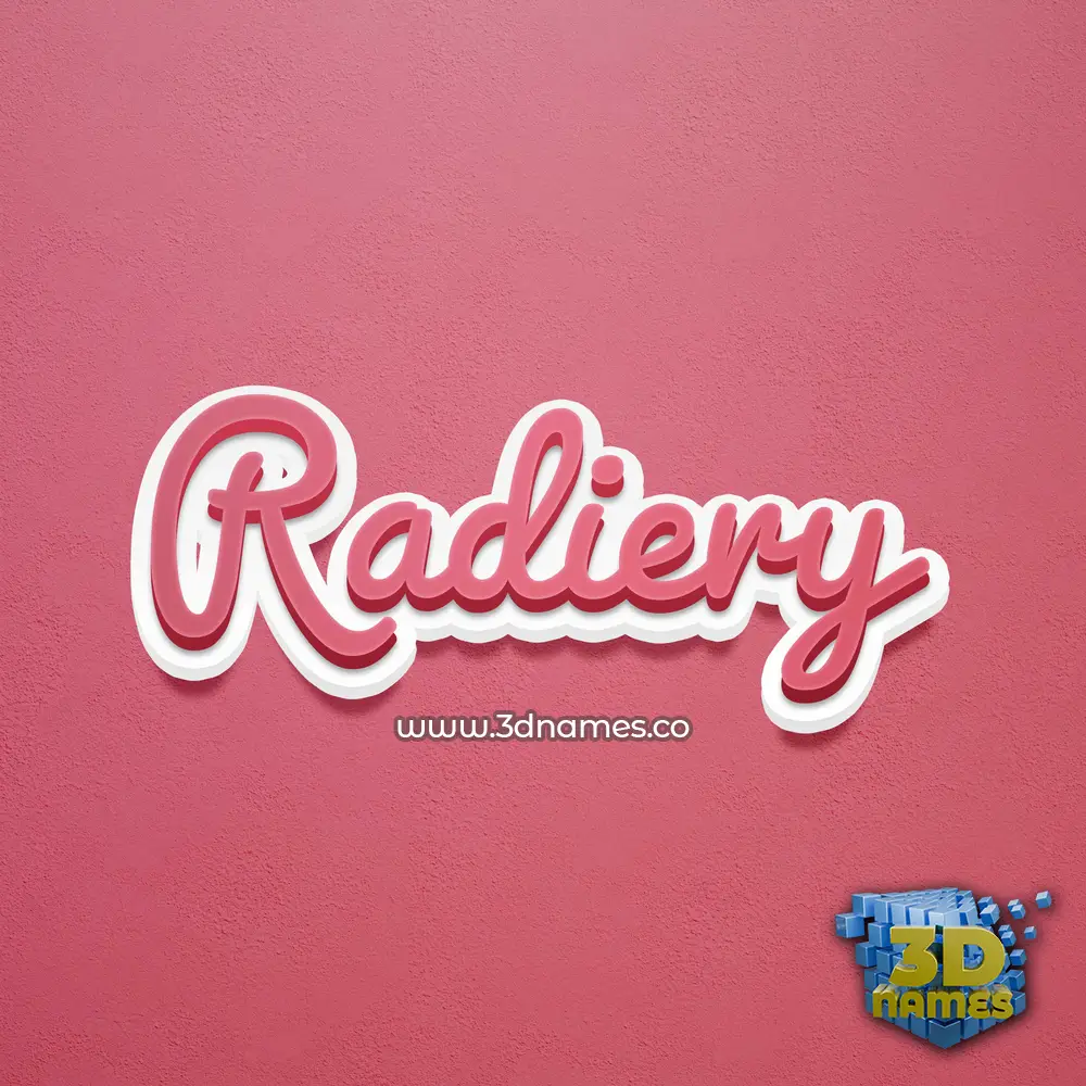 radiery in Red Scribble style - 3D name wallpaper