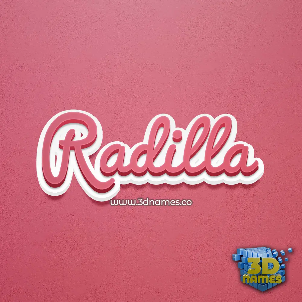 radilla in Red Scribble style - 3D name wallpaper