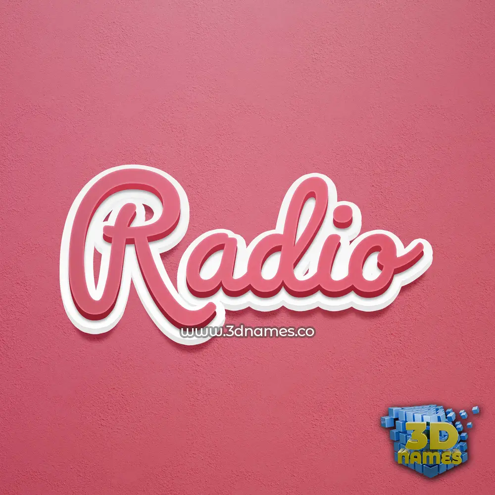 radio in Red Scribble style - 3D name wallpaper