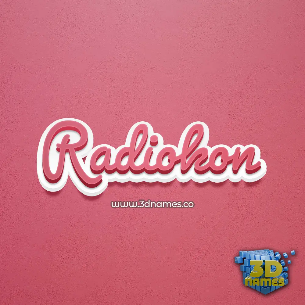 radiokon in Red Scribble style - 3D name wallpaper