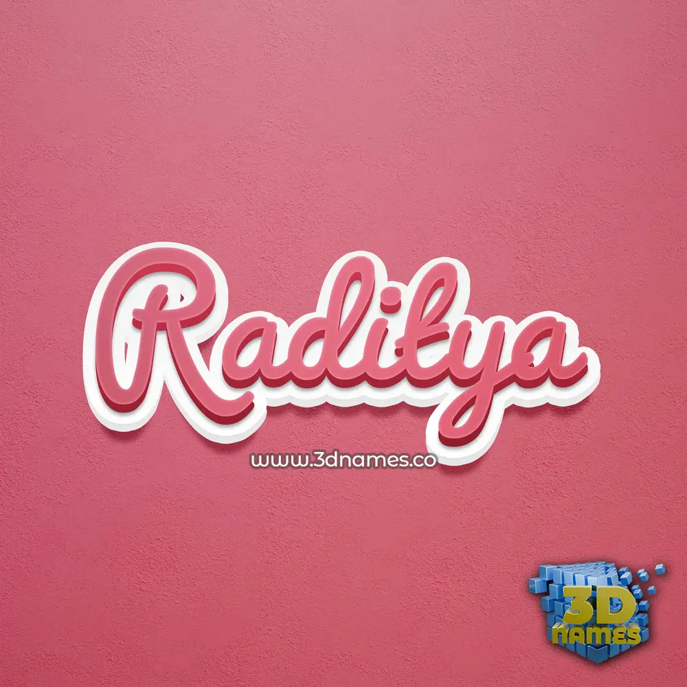 raditya in Red Scribble style - 3D name wallpaper