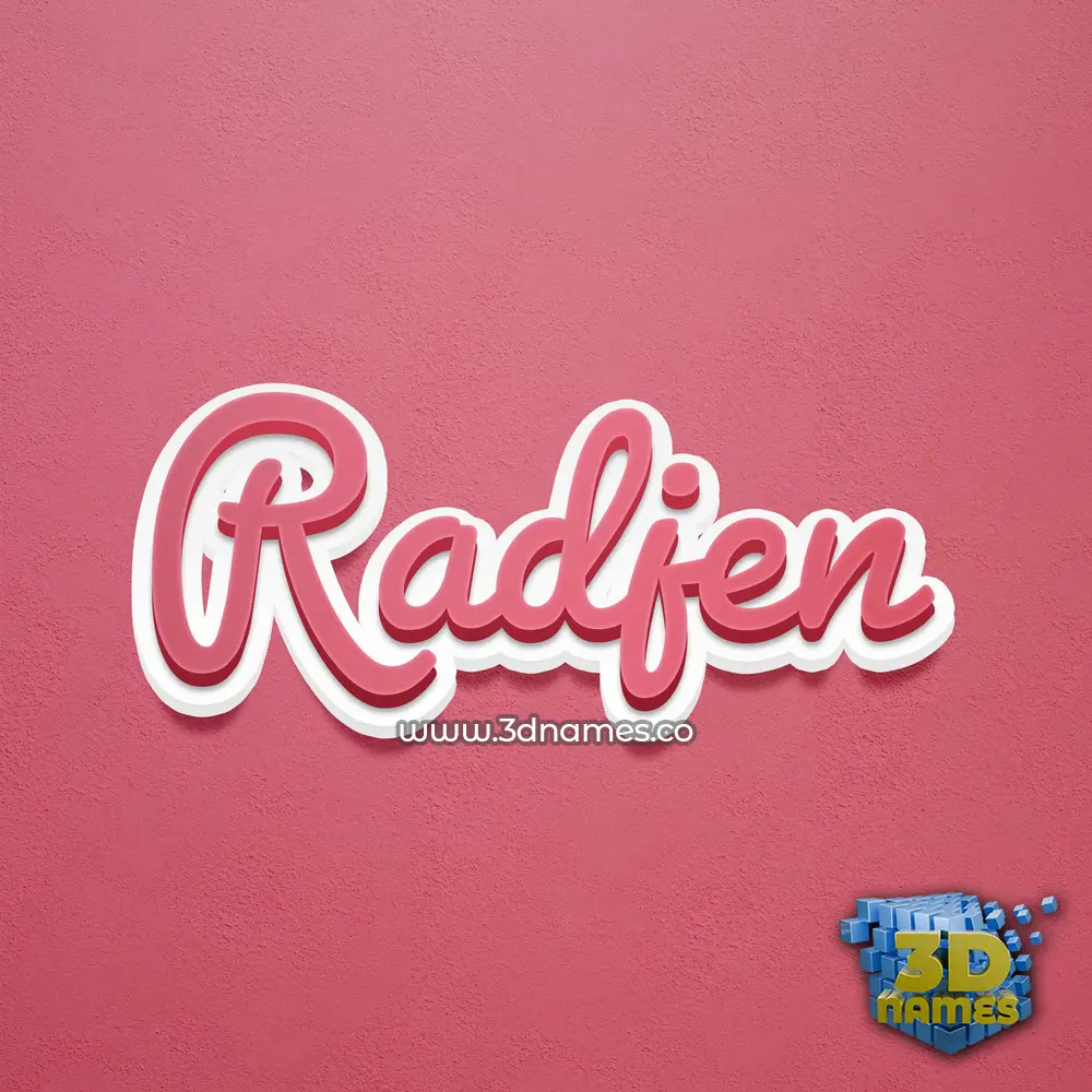 radjen in Red Scribble style - 3D name wallpaper