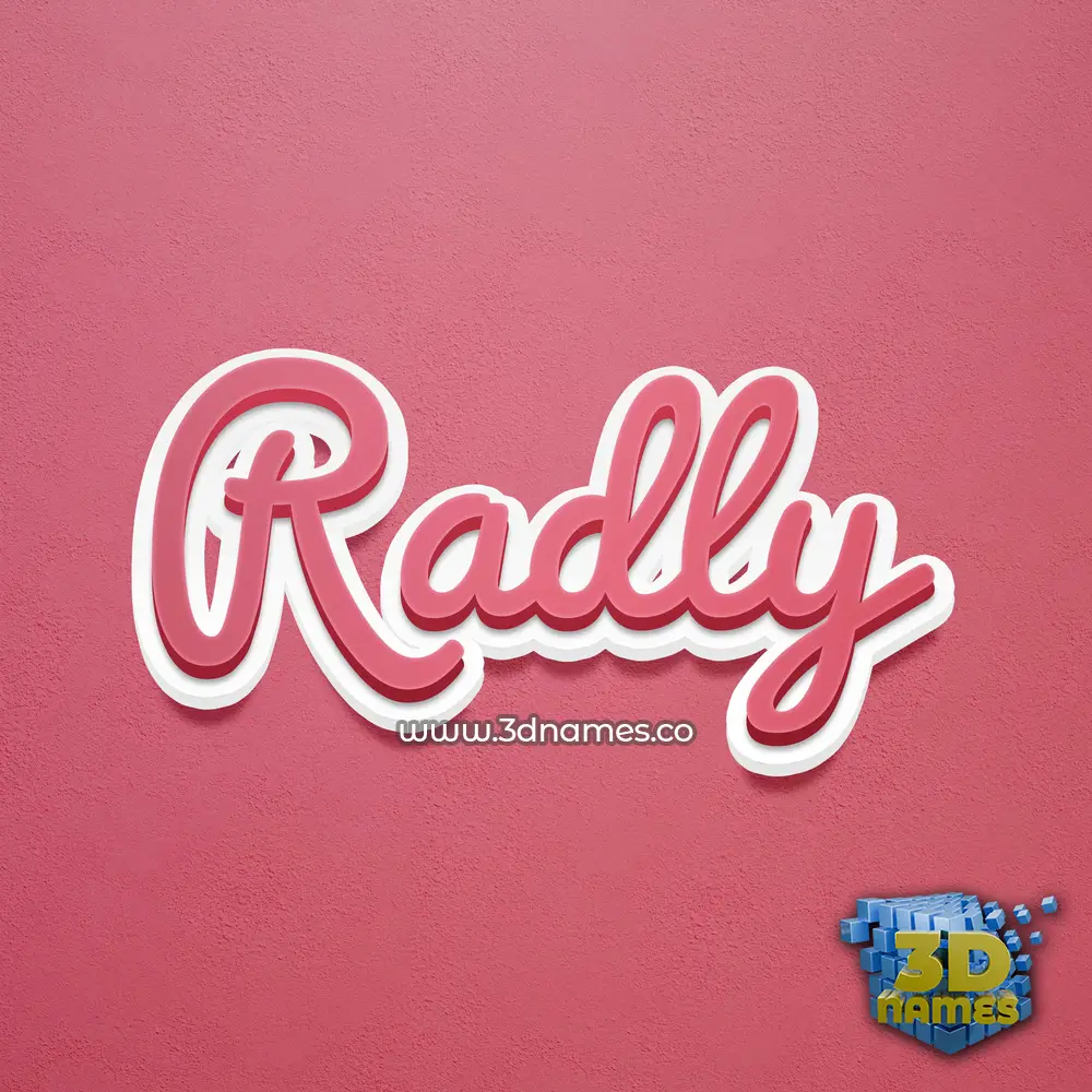 radly in Red Scribble style - 3D name wallpaper