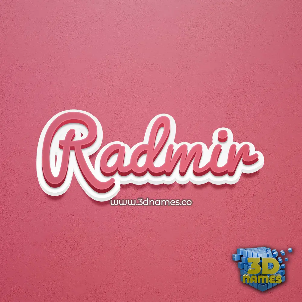 radmir in Red Scribble style - 3D name wallpaper