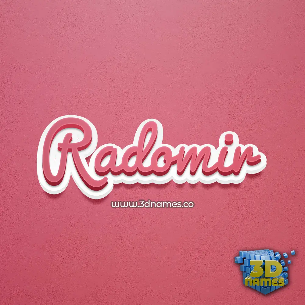 radomir in Red Scribble style - 3D name wallpaper
