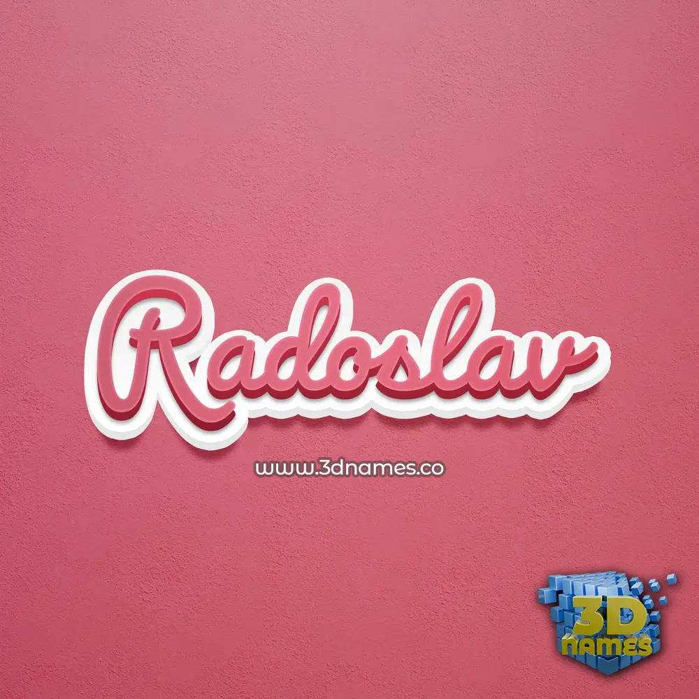 radoslav in Red Scribble style - 3D name wallpaper