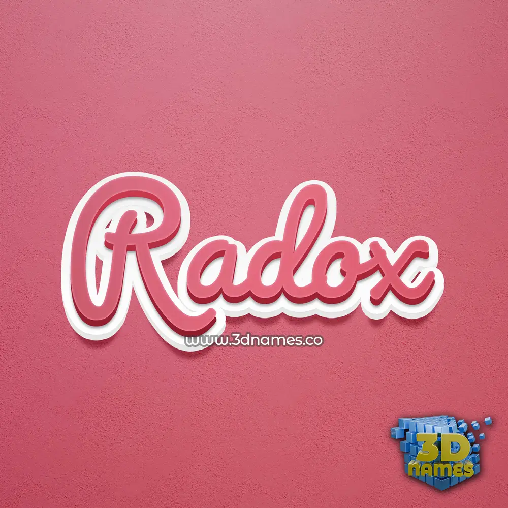 radox in Red Scribble style - 3D name wallpaper