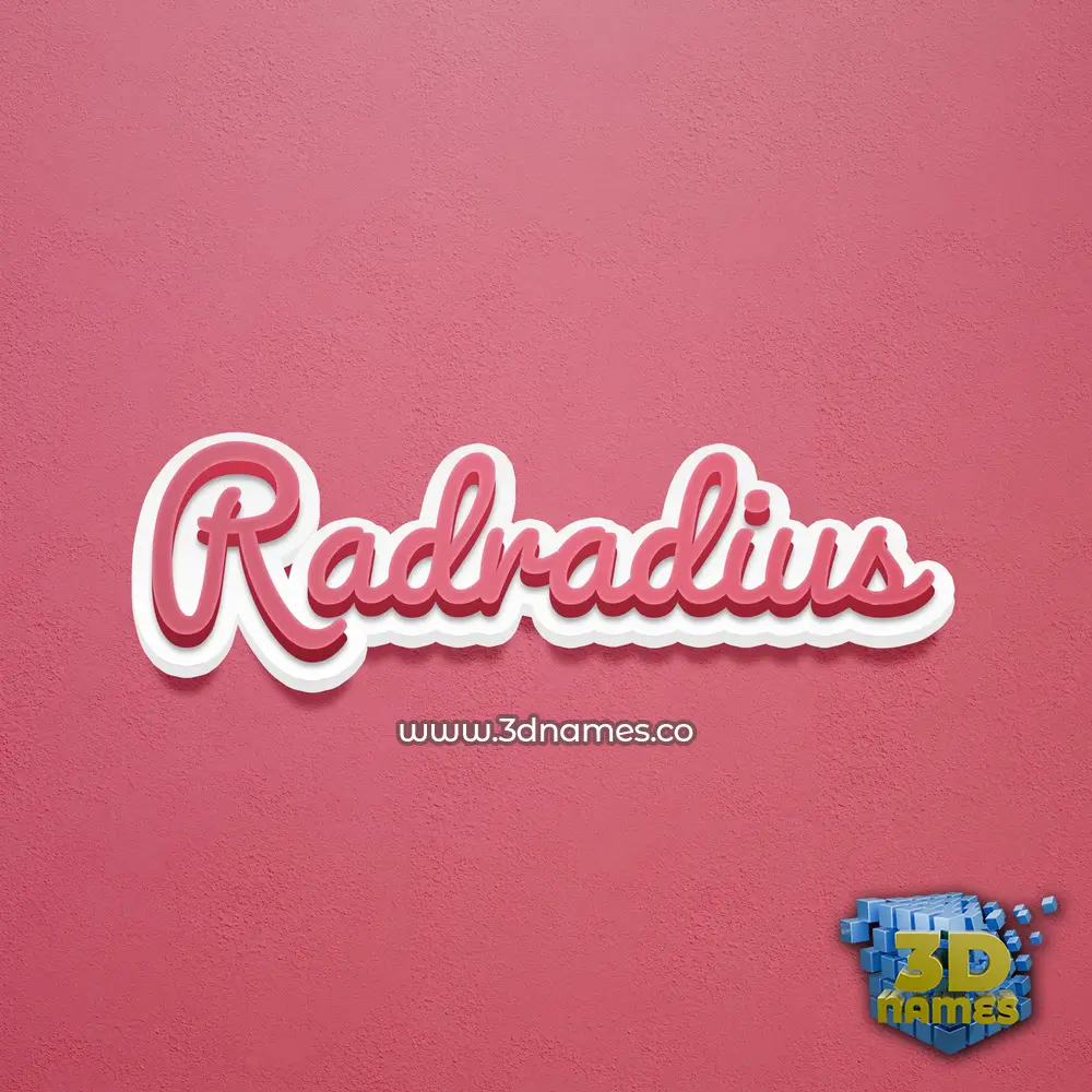 radradius in Red Scribble style - 3D name wallpaper