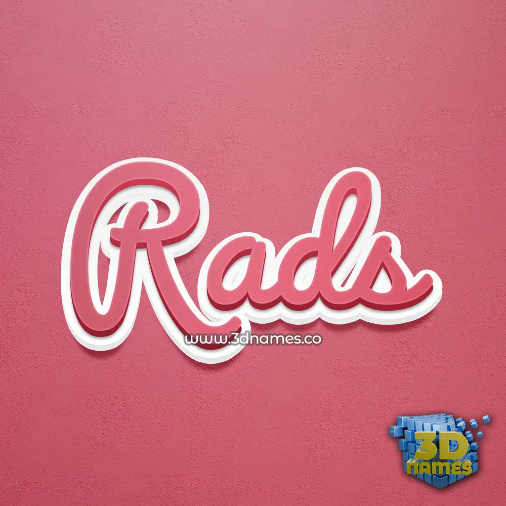 rads in Red Scribble style - 3D name wallpaper