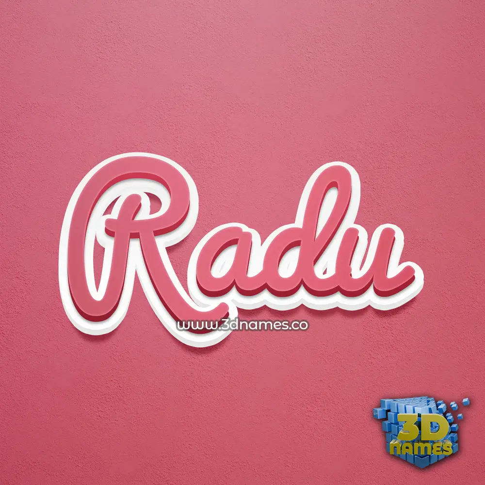 radu in Red Scribble style - 3D name wallpaper