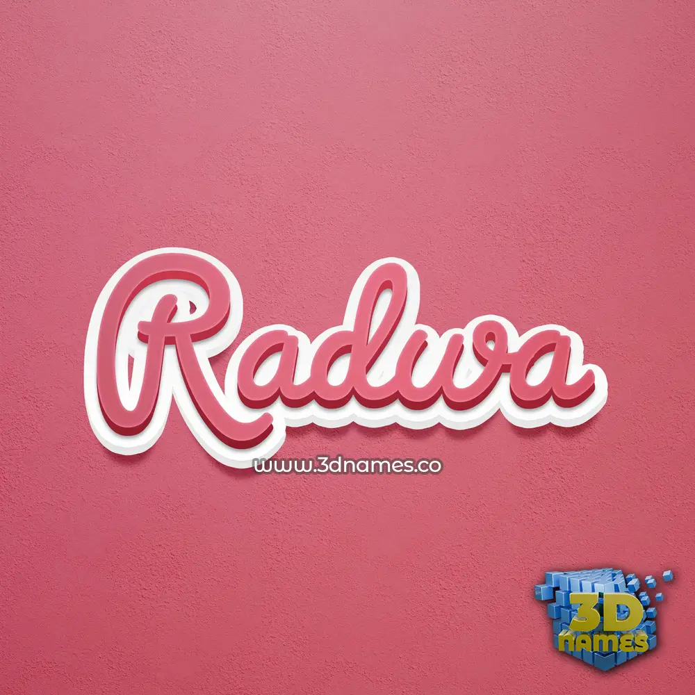 radwa in Red Scribble style - 3D name wallpaper