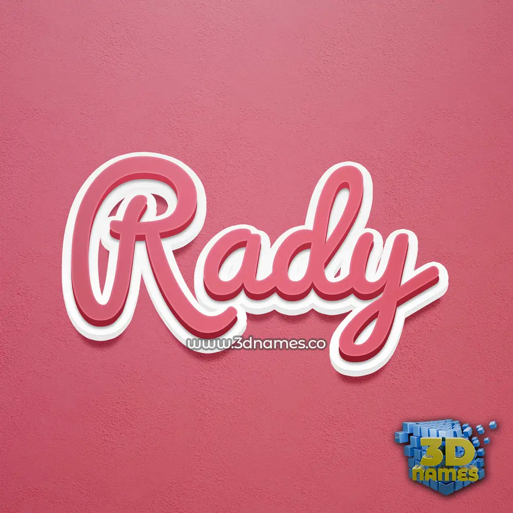 rady in Red Scribble style - 3D name wallpaper