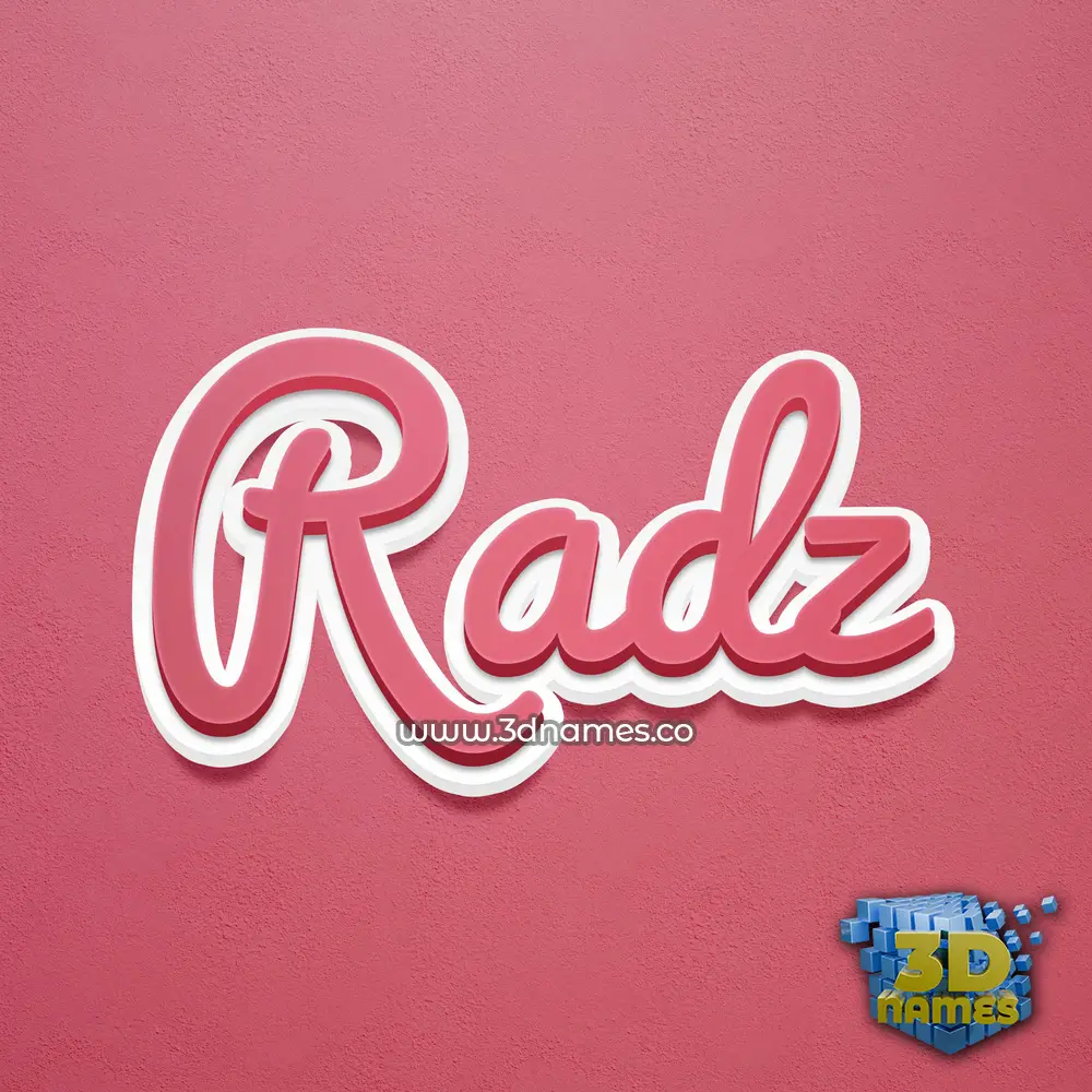 radz in Red Scribble style - 3D name wallpaper