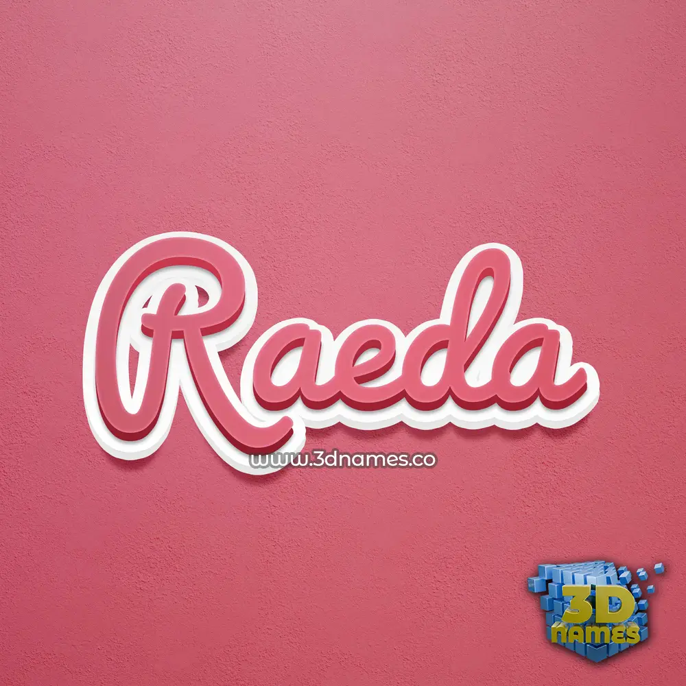 raeda in Red Scribble style - 3D name wallpaper