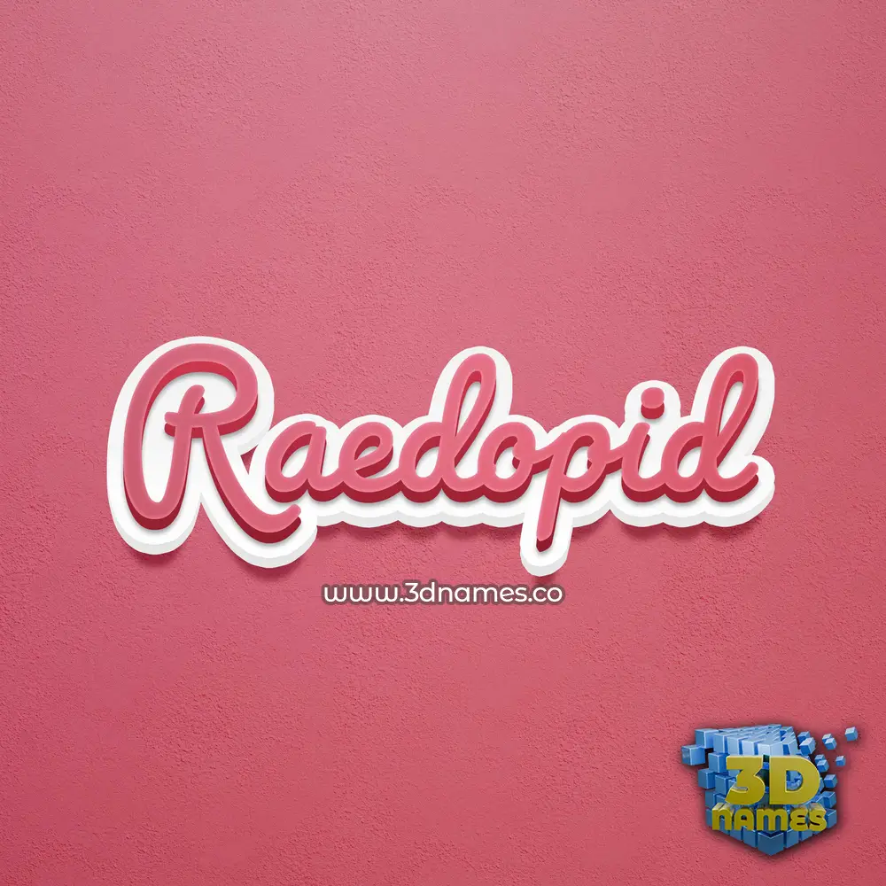 raedopid in Red Scribble style - 3D name wallpaper