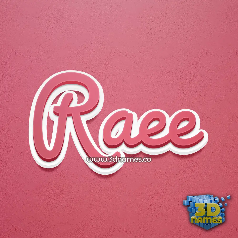 raee in Red Scribble style - 3D name wallpaper
