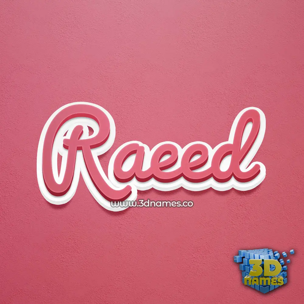 raeed in Red Scribble style - 3D name wallpaper