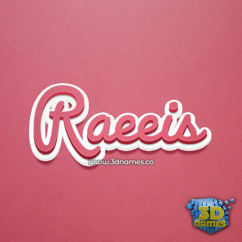 raeeis in Red Scribble style - 3D name wallpaper