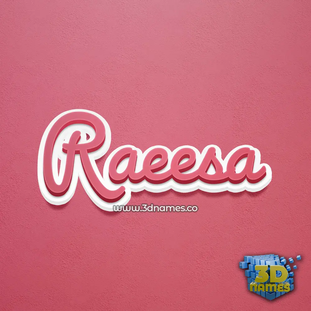 raeesa in Red Scribble style - 3D name wallpaper