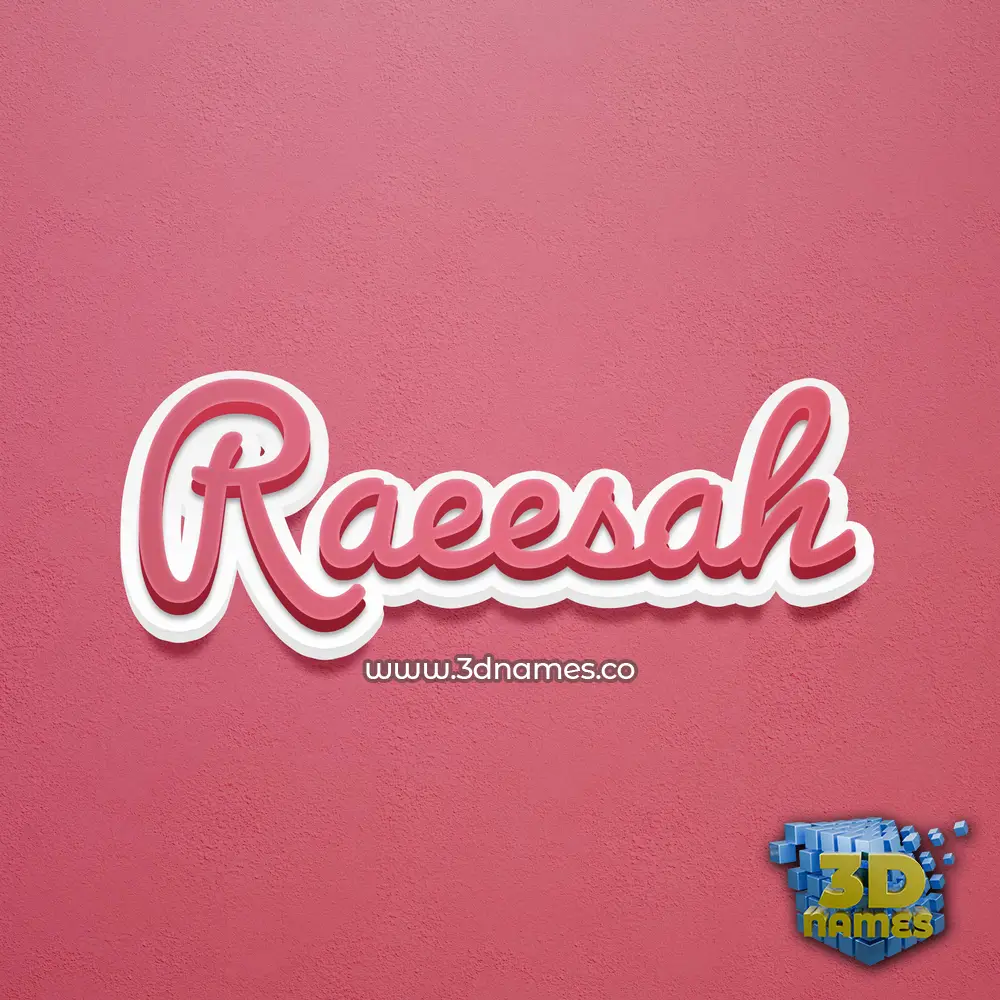 raeesah in Red Scribble style - 3D name wallpaper