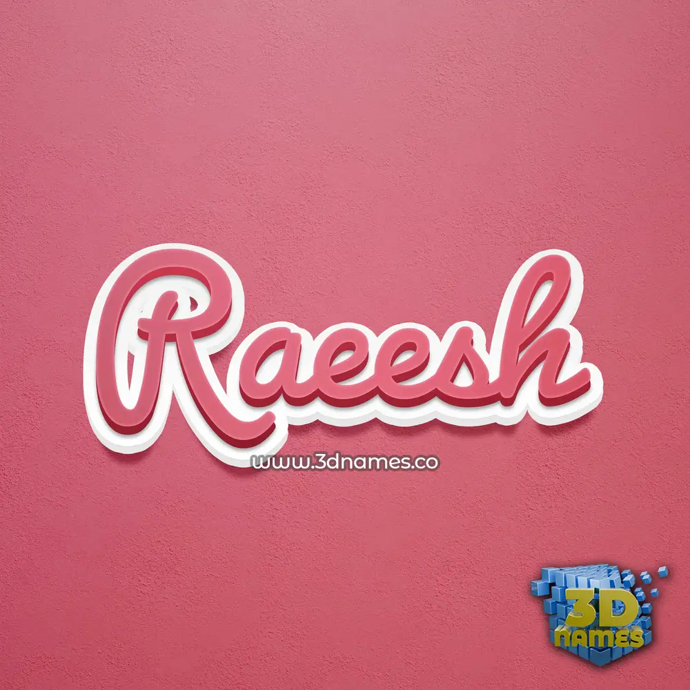 raeesh in Red Scribble style - 3D name wallpaper