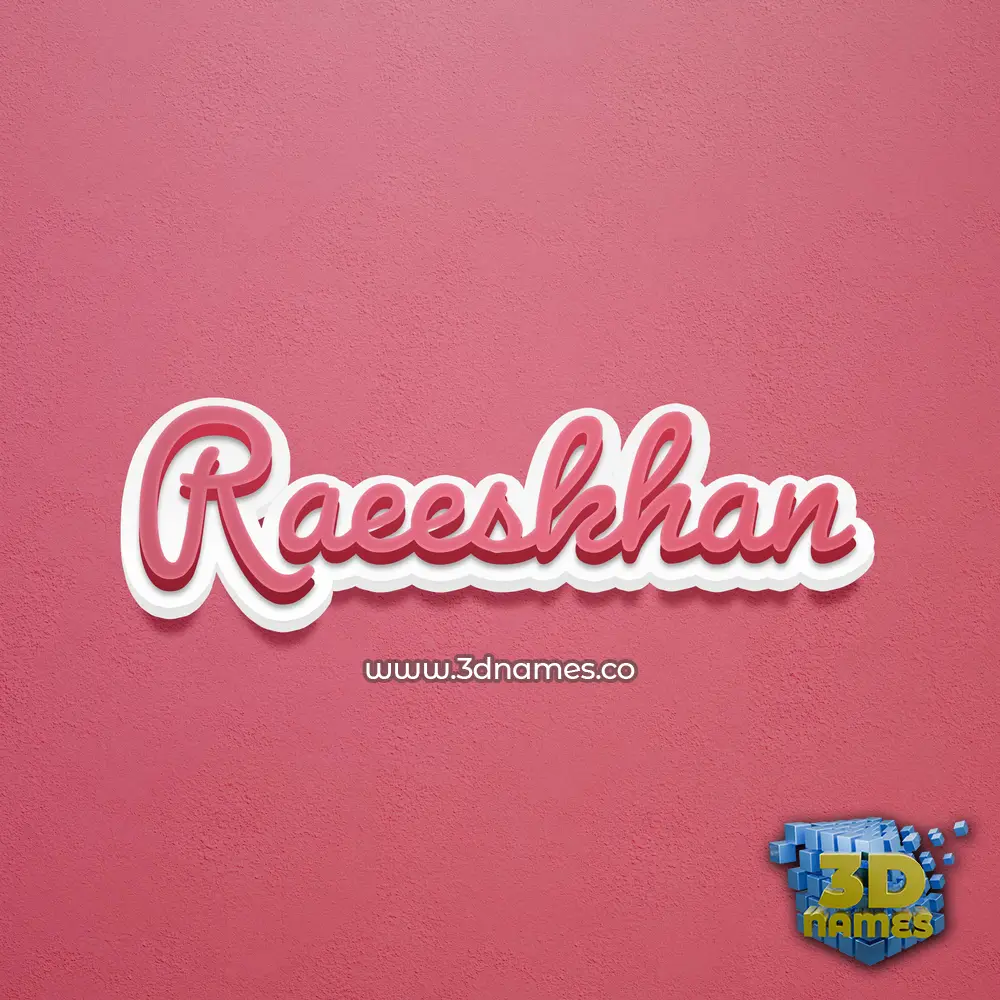 raeeskhan in Red Scribble style - 3D name wallpaper