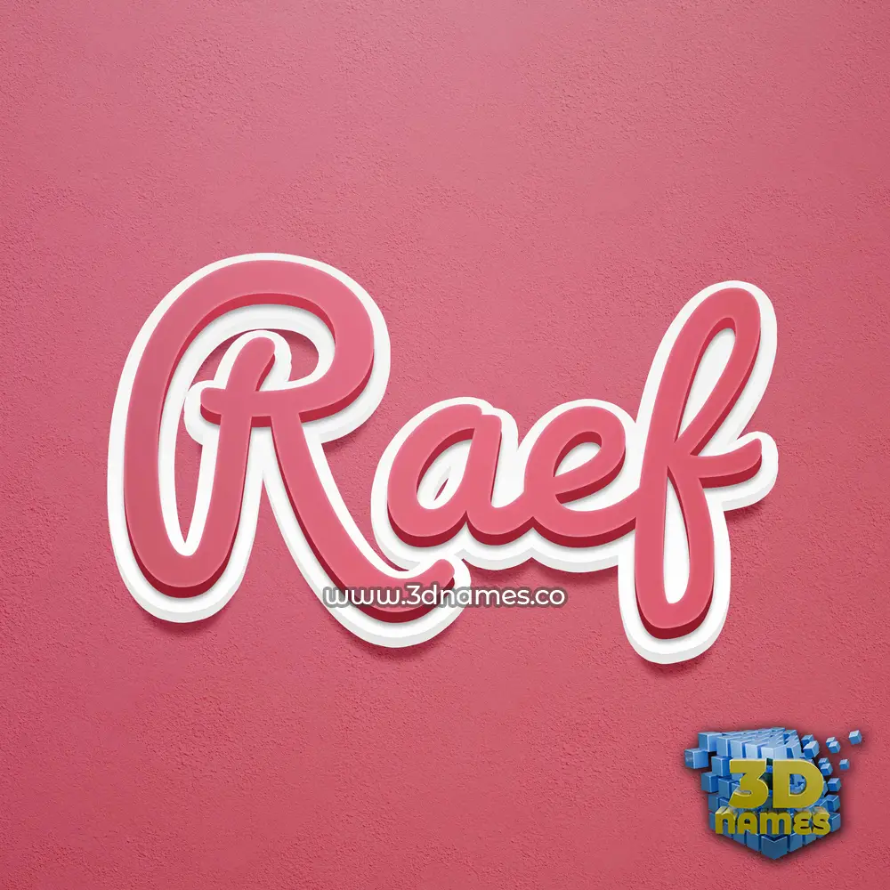 raef in Red Scribble style - 3D name wallpaper
