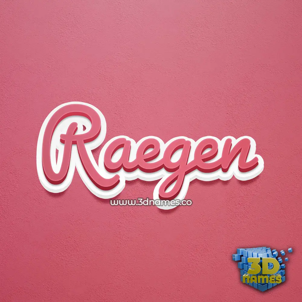 raegen in Red Scribble style - 3D name wallpaper