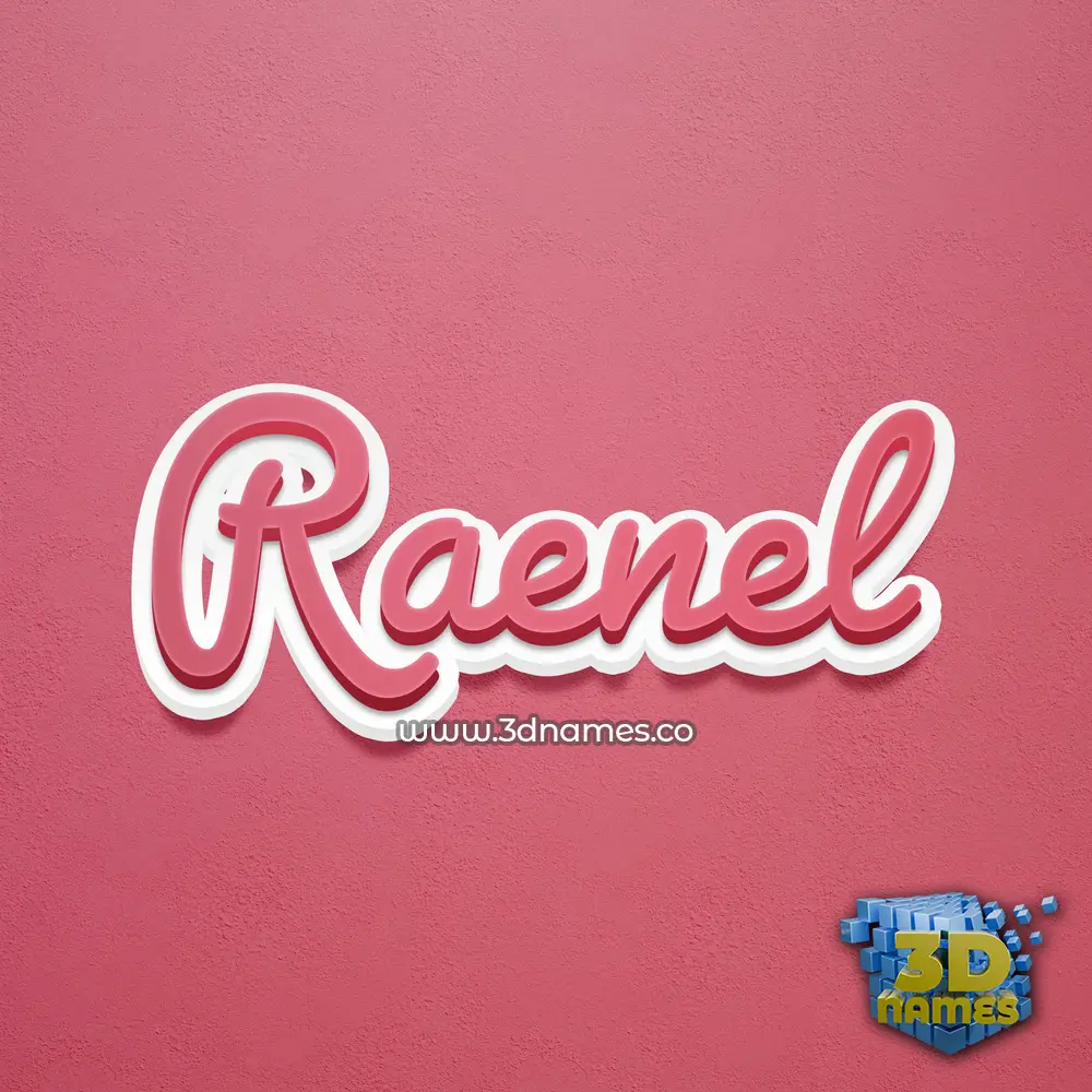raenel in Red Scribble style - 3D name wallpaper