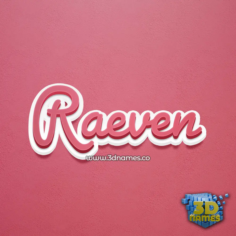 raeven in Red Scribble style - 3D name wallpaper