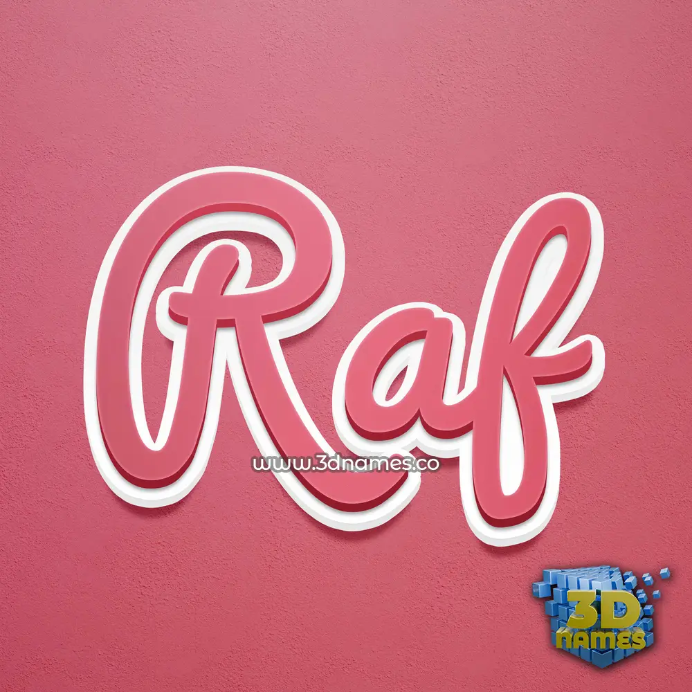 raf in Red Scribble style - 3D name wallpaper
